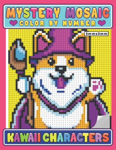 Mystery Mosaics Color By Number Kawaii Characters: Pixel Coloring Book