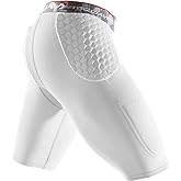 McDavid Mens Compression Shorts, Football Padded Shorts Girdle, 3 HEX Pads, HIPS & Tailbone Protection w/ Cup Pocket