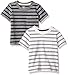 Carter's Baby Boys' 2-Pack Tees, Grey Stripe/White Stripe, 18 Months
