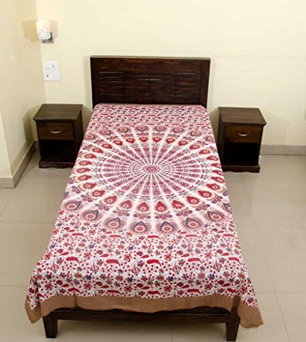 Kismat Collection Pure Cotton Printed Jaipuri & Sanganeri Single Bedsheet