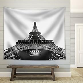 Eiffel Tower on The Champ De Mars in Paris, France - Fabric Wall Tapestry Home Decor - 51x60 inches
