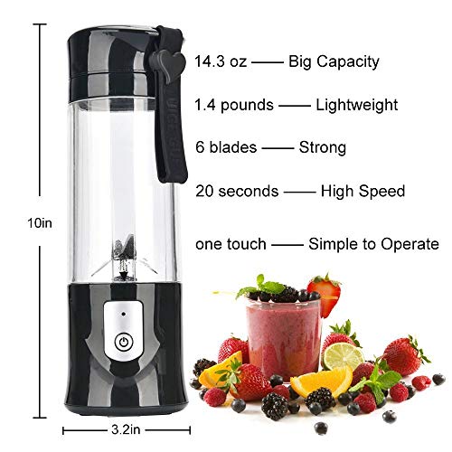 Portable Blender, TypeC Rechargeable Travel Juicer Cup Electric Mini