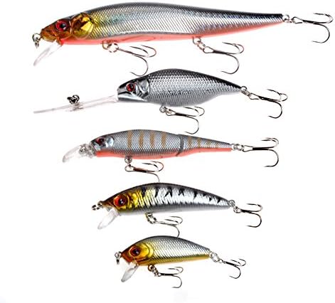 5pcs/Lot Fishing Lures Set Mixed 5 Models Minnows Bait Artificial Make Bass Crankbaits