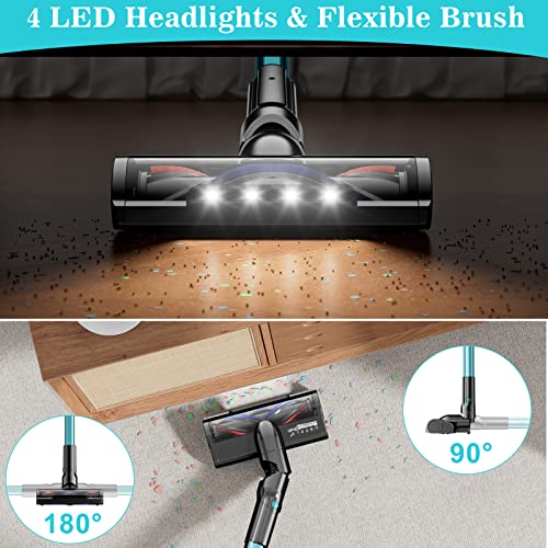 ORFELD Cordless Vacuum Cleaner, Max 60mins Runtime Stick Vacuum