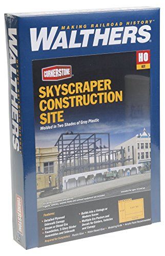 Walthers, Inc. Skyscraper Construction Site Kit, 8-5/8 X 10-9/16 X 5-3/4" 21.9 X 26.8 X 14.6cm