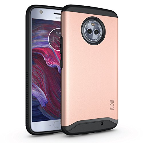 Moto X4 Case, Slim-Fit Heavy Duty [Merge] Extreme Protection/Rugged but Slim Dual Layer Case for Motorola Moto X4 / Android One Moto X4 (Rose Gold)