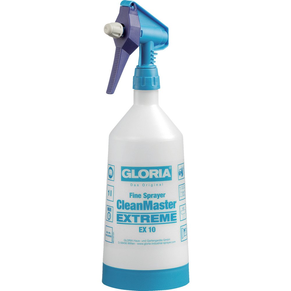GLORIA CleanMaster EXTREME EX 10 Fine Sprayer | For Cleaning and Disinfection | Compact Hand Sprayer | 1 Litre Filling Capacity | For Agents with pH value 4-11 | Oil-Resistant