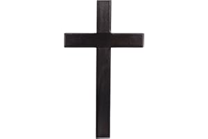 11 Inch Wall Mounted Jesus Cross Rustic Wooden Crucifix for Christian Decor Black Holy Jesus Cross for Weddings Party Meditat