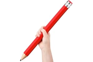 Trandraft 16 Inch Wooden Large Jumbo Pencils Giant Big Funny Wood Pencil with Cap and Eraser Fun Novelty Gifts for Kids School Kindergarten Home Office Prop Supplies(Red)