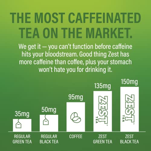 Zest 135mg High Caffeine Energy Leaf Blend Pomegranate Mojito Green