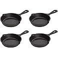 Lodge Pre-Seasoned 3.5-Inch Cast Iron Skillet Set for Side Dishes or Desserts (Set of 4)