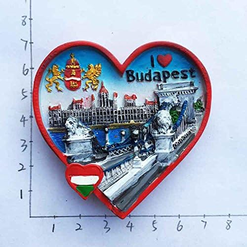 Magnete 3D Budapest Ungheria A Forma Di Cuore – Souvenir Da Frigorifero – Artigianale, 7x7 Cm