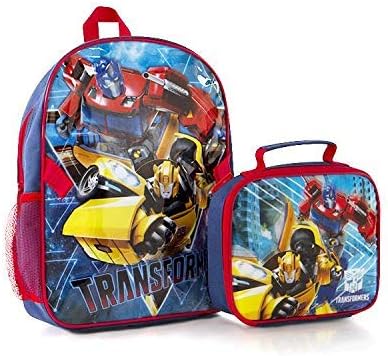 Econo 2PC Set - Transformers Kids 15" Backpack with Lunch Bag