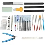 BXQINLENX Professional 28 PCS Gundam Model Tools Kit Modeler Basic Tools Craft Set Hobby Building Tools Kit for Gundam Car Model Building Repairing and Fixing(O)