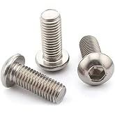 50 Pcs 1/4-20 x 1 Button Head Socket Cap Bolts Screws,304 Stainless Steel 18-8,Allen Socket Drive,Bright Finish,Fully Machine Thread (1/4-20 x 1 50pcs)