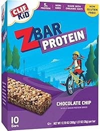Clif Kid ZBAR - Protein Snack Bar - Chocolate Chip (1.27 Ounce Gluten Free Bar, 10 Count)
