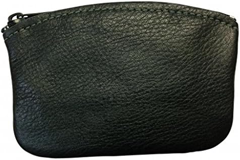 AimTrend Men's Large Leather Zippered Coin Pouch Change Purse Holder, Green