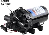 Everflo EF5500-BOX 5.5 GPM 12V Diaphragm Pump 1/2 FNPT Black view 3