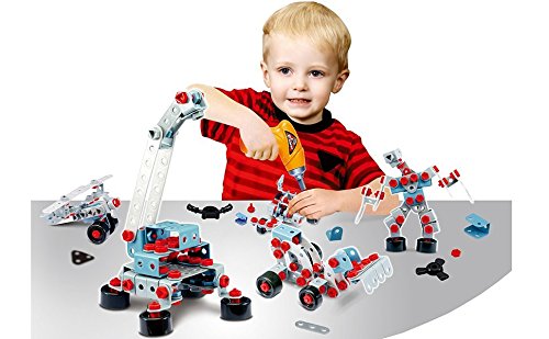 RAINBOW TOYFROG STEM Learning Take apart Educational Construction Engineering with ELECTRIC Toy DRILL Building Blocks Set -286 Pieces Best Toy Gift for Kids Age 6+