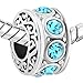 LovelyJewelry Filigree Aquamarine Blue Crystal Birthstone Beads For Bracelet 