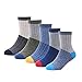 YAMAZI kid's Cotton Athletic Socks Warm Cozy Knit Casual Crew Socks For Boys 5 Pairs Pack
