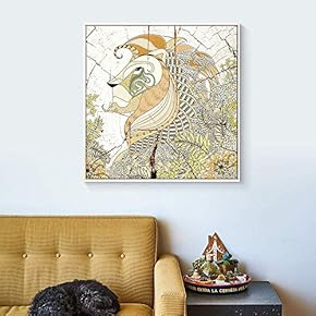Floating Framed Canvas Wall Art for Living Room, Bedroom Wooden Background Animal Canvas Prints for Home Decoration Ready to Hang - 16x16 inches