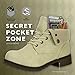 Women's DailyShoes Combat Style Lace Up Sweater Top Ankle Bootie With Pocket for Credit Card Knife Money Wallet Pocket Boots, 9,Beige PU,9 B(M) US