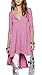 Urban CoCo Women's Half Sleeve High Low Loose Casual T-Shirt Top Tee Dress (X-Large, Rose)