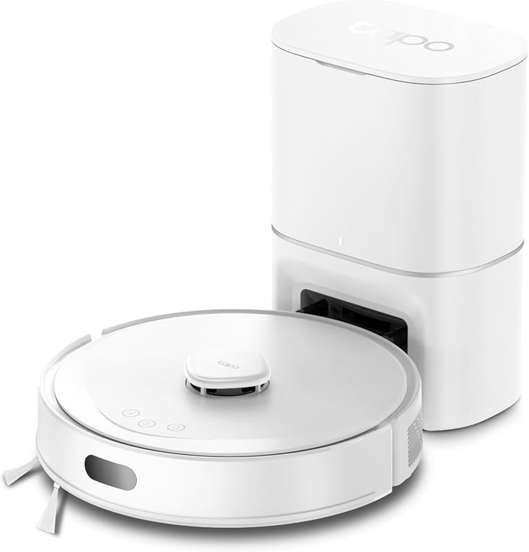 RV30 Max Plus Saugroboter mit Wischfunktion und automatischer Absaugstation, 5300Pa Ultra Starke Saugkraft, LiDAR+IMU Dual-Navigation, Alexa & Google Assistant Sprachsteuerung, Weiß