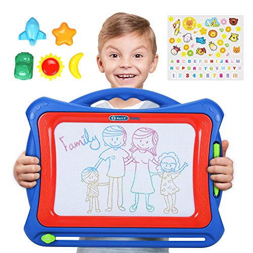 NextX Magnetic Drawing Board Write and Learn Creative Toy, Blue-Red