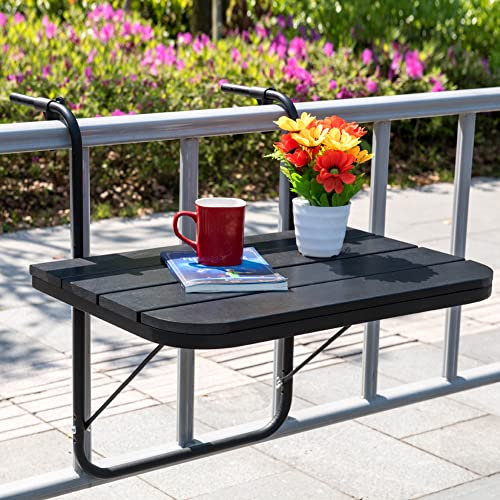 Sundale Outdoor Folding Balcony Bar Table for Railing, Patio All Weather Adjustable Hanging