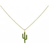 Cactus Necklace, Cactus Pendant, Desert Jewelry, Jewelry for Summer, 14K Gold Plated, 925 Silver Jewelry, Cactus Jewelry, Handmade Jewelry, Gift for Her, Gift for Him