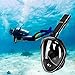 Snorkel Mask Foldable - Greatever 180° Panoramic View Free Breathing Full Face Snorkeling Mask with Camare  Mount, Dry Top Set Anti-fog Anti-leak for Adults & Kids, Black Color& L-XL Size 