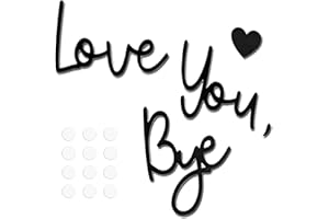 Love You Bye Sign Above Door, Wooden Love You Bye Door Signs Family Wall Home Decor Black for Entryway Hallway