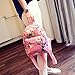 Kemilove Women Girls Floral Printing PU Leather Shoulder Bag Backpack (Pink)
