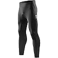 Santic Men's Bike Pants Long 4D Padded Cycling Tights Leggings Outdoor Riding Pants with Zipper Pockets