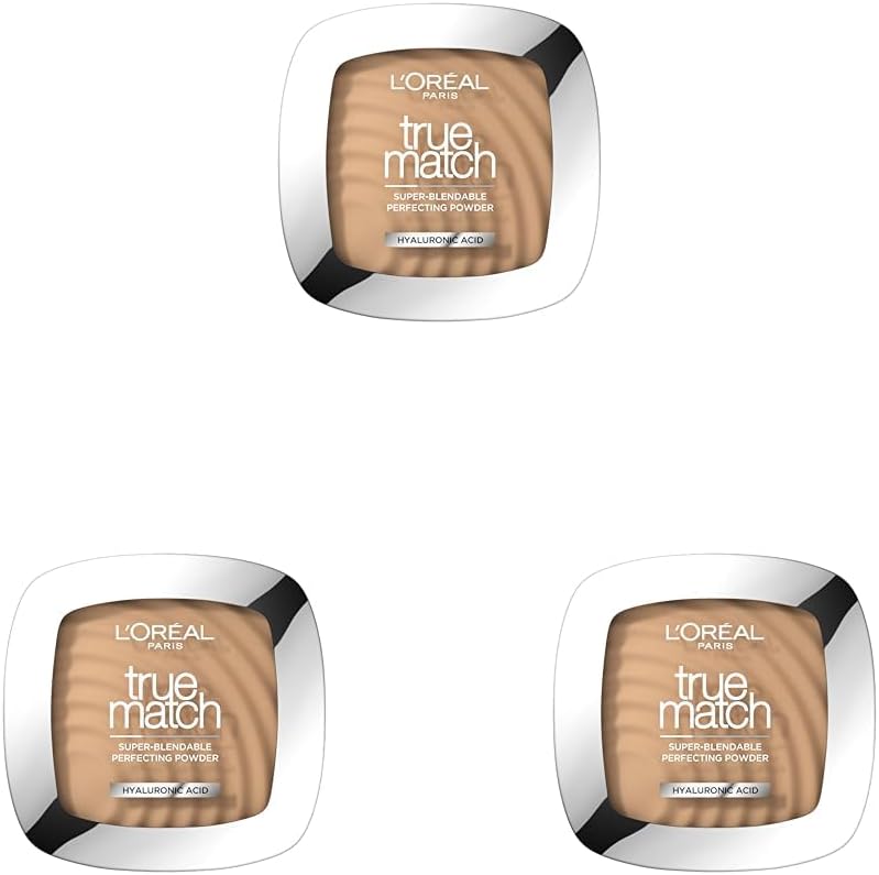 L'Oréal Paris True Match Perfecting Powder W3 Pack of 3 Light Texture Hyaluronic