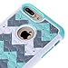 iPhone 7 Plus Case, SGM Hybrid Gel Rhinestone Bling Armor Defender Case For Apple iPhone 7 Plus (Mint (Zigzag))