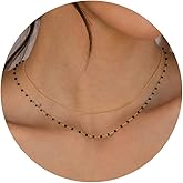 CHESKY 14k Gold Plated/Silver Plated Dainty Necklace for Women, Trendy Satellite Choker Necklace Thin Beaded Layered Choker Necklaces Discs Paperclip Chain Necklaces Womens Simple Jewelry