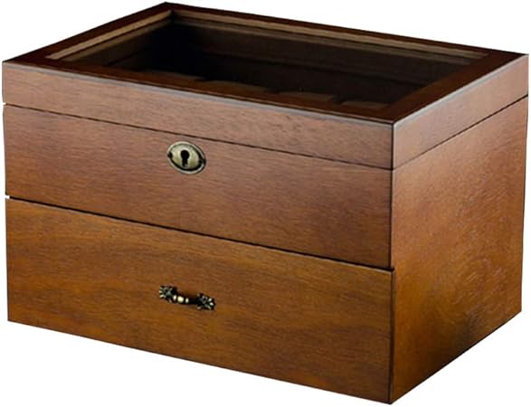 Cajas de colección con Tapa de Almacenamiento y Pantalla Caja de Reloj de Madera de Doble