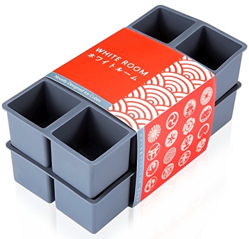 Large Square Ice Cube Silicone Mold Trays (Set of 2), BPA Free, Perfect for Whiskey, Bourbon, Cocktails & all beverages, Easy Release Individual Cavity Technology with 16 Unique Novelty Anime Designs