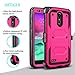 Case Compatible with LG Stylo 3/LG Stylus 3/LG Stylo 3 Plus 2017, Venoro Heavy Duty Shockproof Protection Case Cover with Swivel Belt Clip and Kickstand for LG LS777 / MP450 / M430 (Pink)