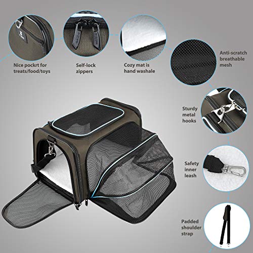 XZONE PET Dogs Carrier Cats Carrier Airline Approved Pet Carriers,Soft