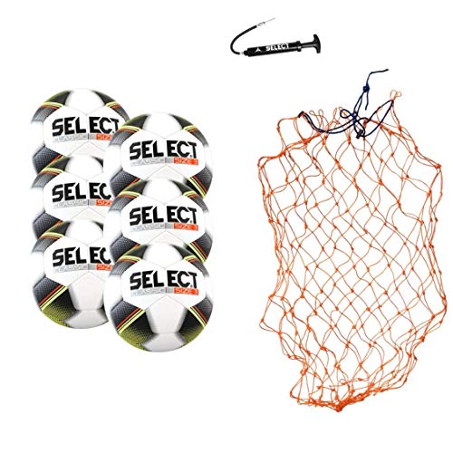 Select Classic Soccer Ball, 6Ball Team Pack with Ball Net and Ball