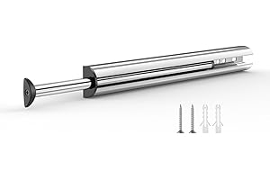 Valet Rod 14-Inch,Tenovel Closet Hanging Rod, Rust-Free Closet Hanging Clothes Hat Rack (Mounting Screws Included)-Silver Whi