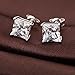 Square Earrings Womens Square Earrings Princess Cut Square Cubic Zirconia Stud Earrings Mens Square Earrings Sterling Silver Square Diamond Earrings 6mm CZ Princess Cut Square Stud Earrings