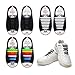 Oumers 3 Pairs Lazy No Tie Silicone Shoelaces, Rubber Elastic Slip Sneaker Shoe Laces Running Shoelaces Athletic Shoe Laces 16pc/Pair, 1 Pair Black + 1 Pair White + 1 Pair Multi Color