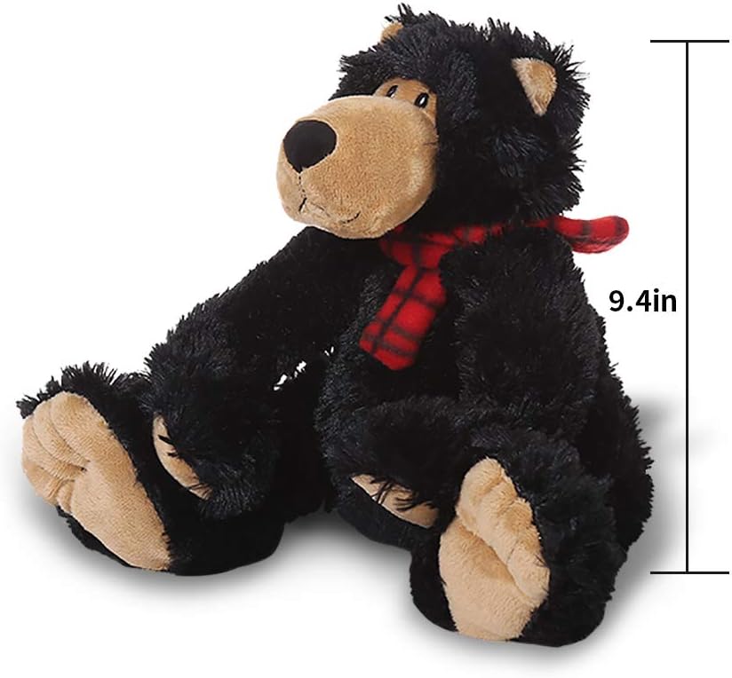 AMERLL Soft Teddy Bear Stuffed Animal Plush Bear Durable Stuffed Animal Teddy Bear Plush Toy Gifts for Toddler Girls Kids,Black,9.4 inches: Toys & Games