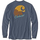 Carhartt Mens Loose Fit Heavyweight Long-Sleeve Pocket Dog Graphic T-Shirt