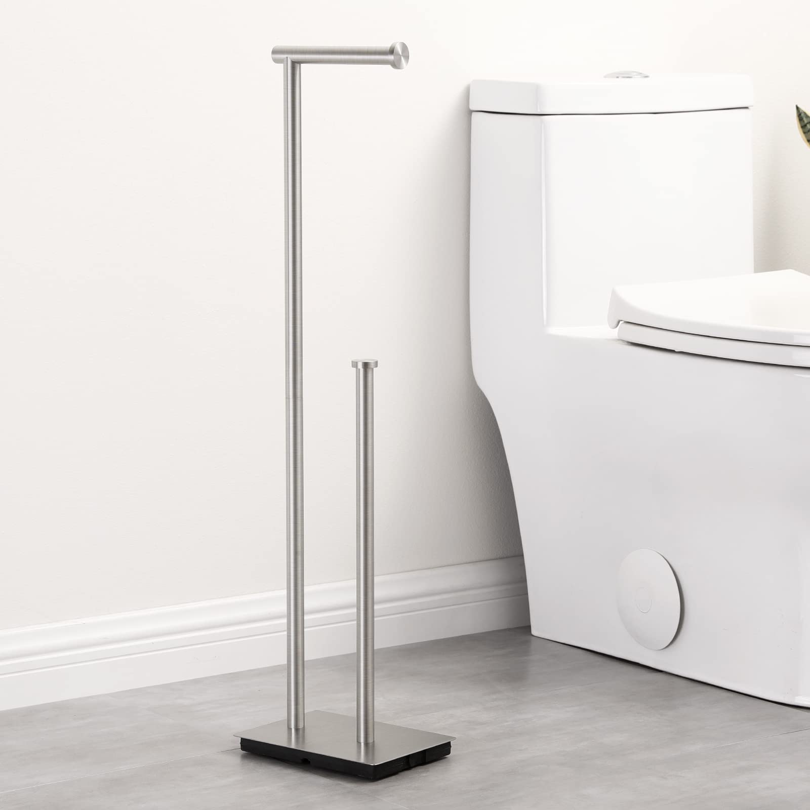 Photo 1 of KES Freestanding Toilet Paper Holder Stand with Reserve Toilet Paper Storage for Bathroom SUS304 Stainless Steel Brushed Steel, BPH286S1B-2